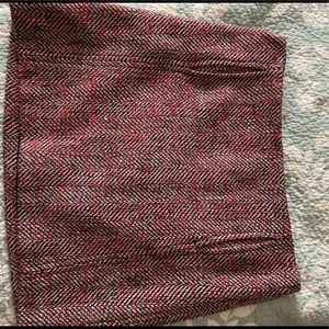 Loft black/red tweed shift skirt